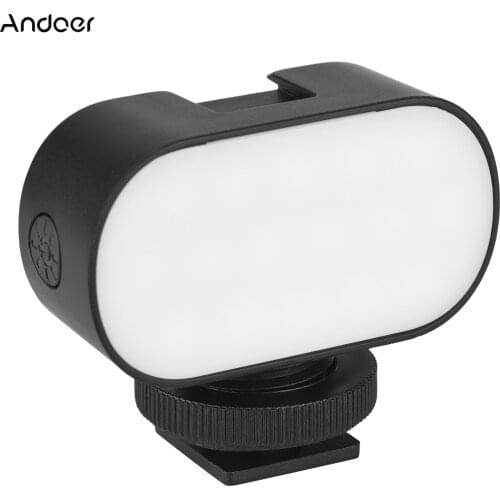 Andoer ST15RGB Mini LED Video Light RGB Vlog Fill Light Battery Cold Shoe Mount for Smartphone Action Camera Vlog Live Streaming