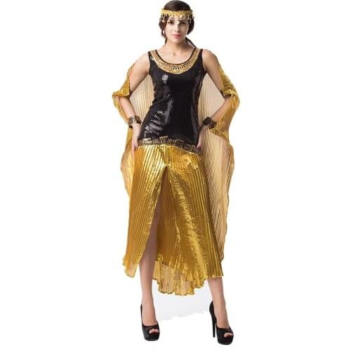UTMEON DELUXE Sequined Cleopatra Cosplay Costume Adult Women Halloween Costume Sexy Egyptian Costumes