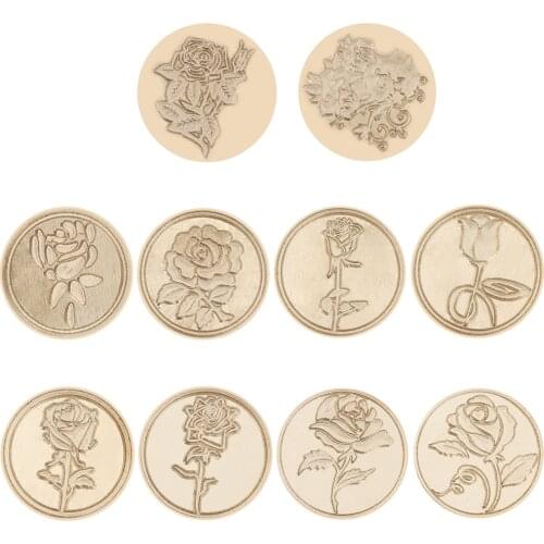 25mm Wax Seal Stamp Head Antique Rose Flower Animals Sealing Wax Replace Copper Head DIY Wedding Decor Hobby Tools