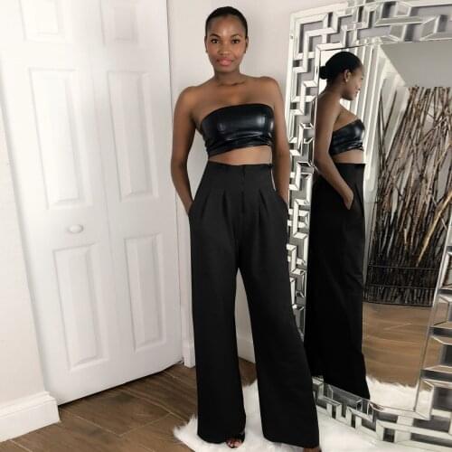 RMSFE 2021 Women New Temperament Multicolor High Waist Zipper Fashion Casual Wide Leg Pants