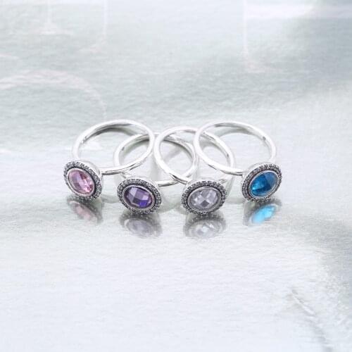 Ajax 925 Sterling Silver Rings Beautiful Crystal Latest Wedding Designs Women