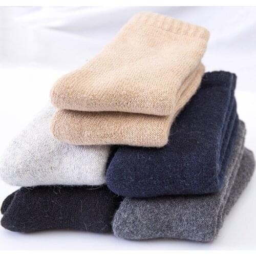 1 Pair Winter Super Thicker Men‘s Socks Warm Wool Against Cold One Size Male Middle Tube Terry Snow Casual Socks for 38-46