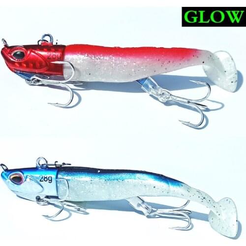 1pc 23g/28g Lumious/Glow Sea bullet Sea bass Snapper fishing lure jig head soft boby lure jigging lure