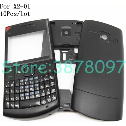 10Pcs Original Battery Back Cover Housing For Nokia x2-01 x201 Full Housing Cover Door Frame + Battery Back cover+English Keypad