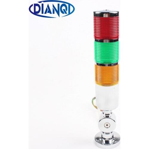 12V 24V Safety Stack Lamp Red Green Yellow Flash Industrial Tower Signal Light LED Sliver indicator light 3 layer with base