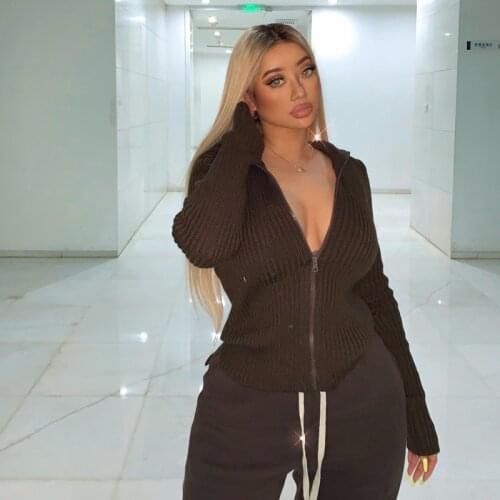 3 Colors Recommended, Super Nice To Wear, High-End Wool Blend High-Neck High-Elastic Zipper Slim Cardigan Sweater