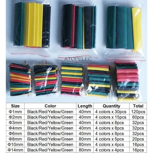 328pcs Polyolefin 2:1 Heat Shrink Tubing Assorted Insulation Shrinkable Cable Sleeve Colourful Combo Wrap Wires DIY Kit Set
