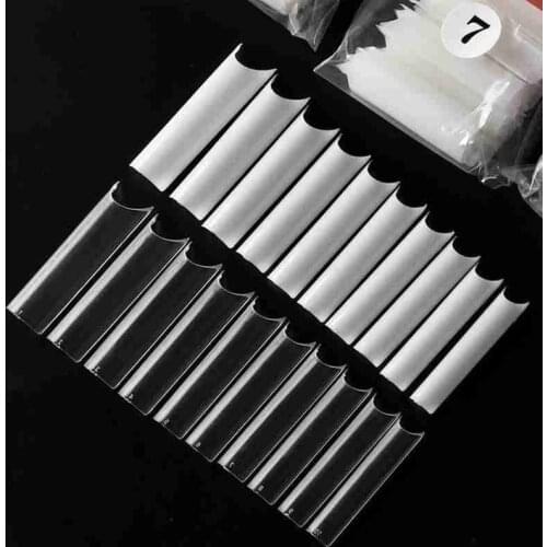 500pcs Xl C Curve Nail Tips 10 Size Clear/Natural False Nails UV Gel XXL Long C Curved Acrylic Nail Art Tips Nail Decoration