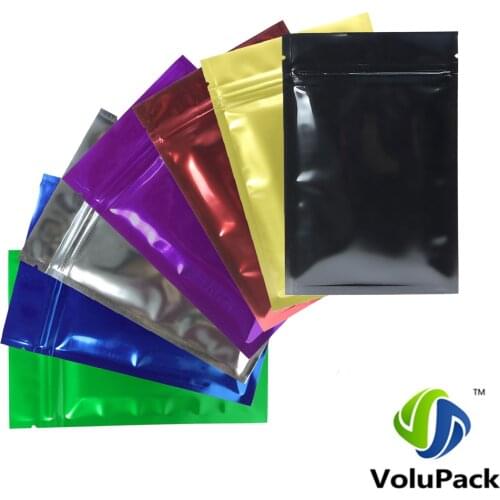 6x9cm(2.25x3.5in) 7 Colors Glossy Heat Seal Aluminum Foil Mylar Mini Ziplock Bags Flat Small Zip Lock Bag For Herb Jewel Packing