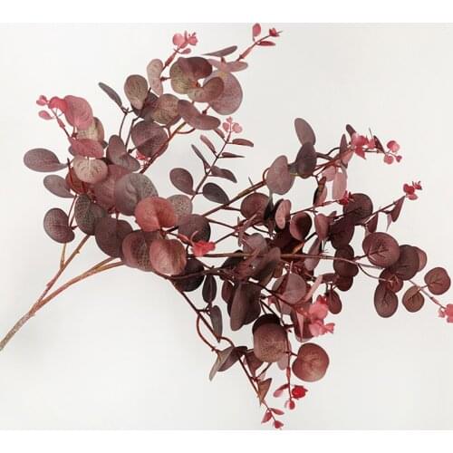 70cm Long Branch Eucalyptus Artificial Silk Flowers Rack Autumn Decoration Fake Plants Leaves for Vase Home Party Table Wedding