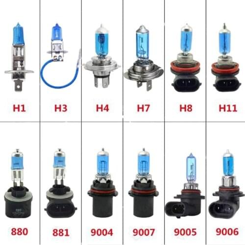 Car Halogen Lamp H1 H3 H4 H7 H8 H11 880 881 9004 9005 9006 9007 Auto Halogen Bulb Fog Lights 12V 6000K Headlights Lamp 1PC