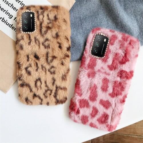 For Poco M3 Cover Funda Fashion warm Texture design Plush Protector Capa For Xiaomi Poco M3 Cases Fluffy Rabbit Silicone Cover