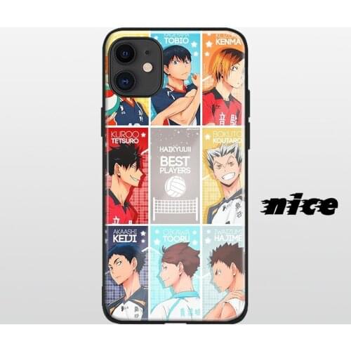 Haikyuu Anime cover FOR iPhone SE 6s 7 8 x xr xs 11 pro max Samsung s note 10 20 plus glass phone case shell
