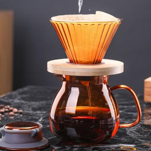 300/500ml Color Reusable Glass Coffee Pot High Temperature Resistant Glass Coffee Pot Sharing Pot Coffee Percolators Coffeeware