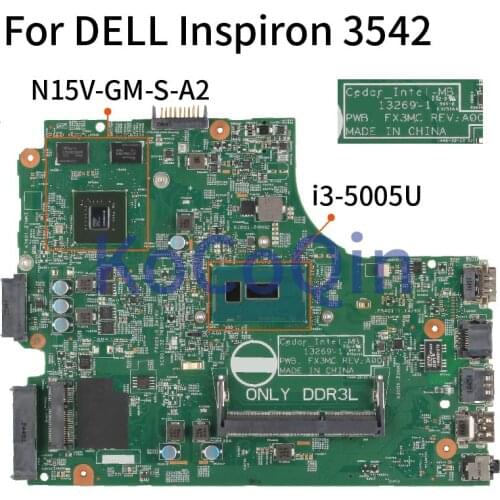 For DELL Inspiron 3442 3542 3443 3543 I3-5005U Notebook Mainboard CN-0M0HGX 0M0HGX 13269-1 Laptop Motherboard DDR3