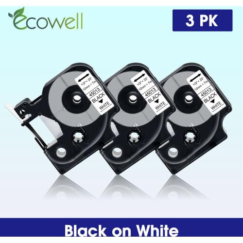 Ecowell 13Colors Compatible for Dymo D1 45010 45013 45020 45021 45024 12mm label cassette for Dymo label manager LM 160 280 210D