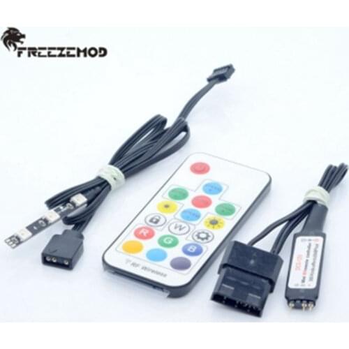 FREEZEMOD RBW-D3 Water Cooling Block Dedicated LED 5V RBW Hard Light Strip Support RGB Remote Control AURA Synchronization