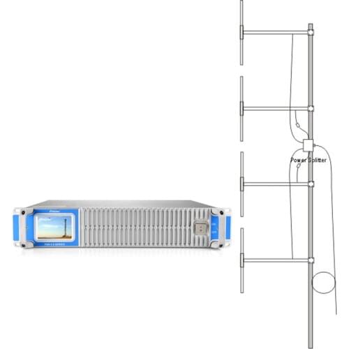 FSN-350W 300watts FM Radio Transmitter Broadcast 87MHz-108MHz + 4 bay dipole DP100 Antenna + 20 meters cable cover 20-50KM