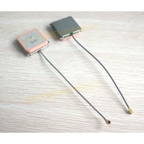 GPS BEIDOU 28*28*7mm 28DB Gain RF1.13 10cm length cable IPEX conntector internal active ceramics antenna