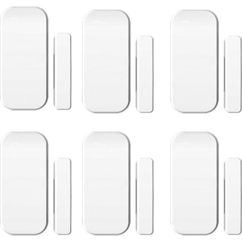 Intelligent Wireless Door Magnetic Sensor Door Gap Window Sensors Detectors 433MHz For our Alarm System 6pcs/lot