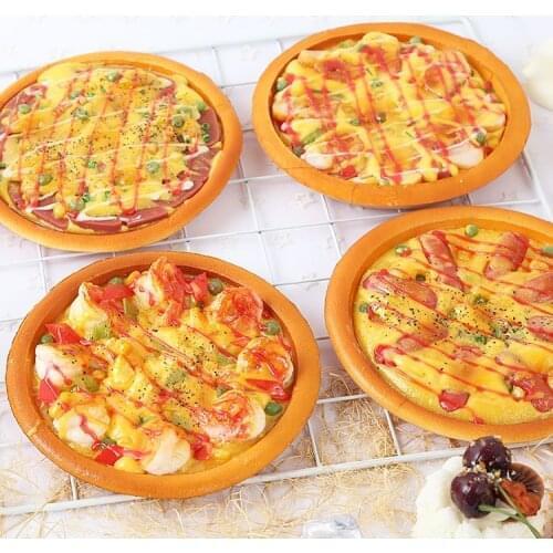 17.5cm Fake Pizza Artificial Foods Cake Bread Shop Decoration Home Decorative Window Display Photography Props Kitchen Toy