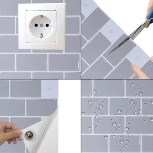 Creative 3d grid self-adhesive wallpaper home simple wall stickers TV background 3d stereo wall