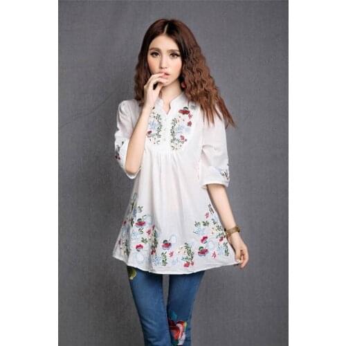 Fashion popular pregnant women embroidery flower lining comfort shirt pregnant women clothing casual maternity dress