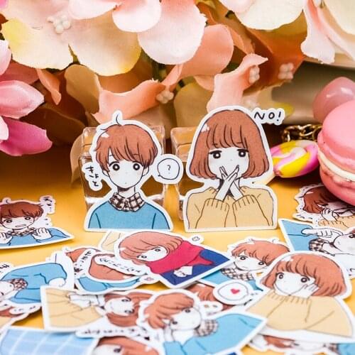 40pcs Creative Cute Self-made couple 5 boy girls DIY Stickers Diary Album Decoration scrapbooking child stationery stickers