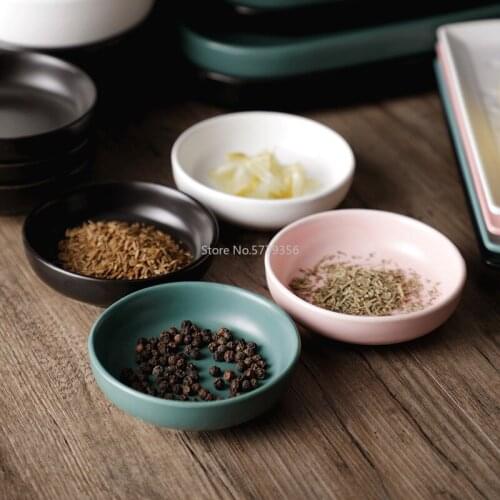 Nordic Simple Ceramic Seasoning Dish Home Creative Matte Color Glaze Ceramic Dish Flavored Dish Snack Dish Cold Dish