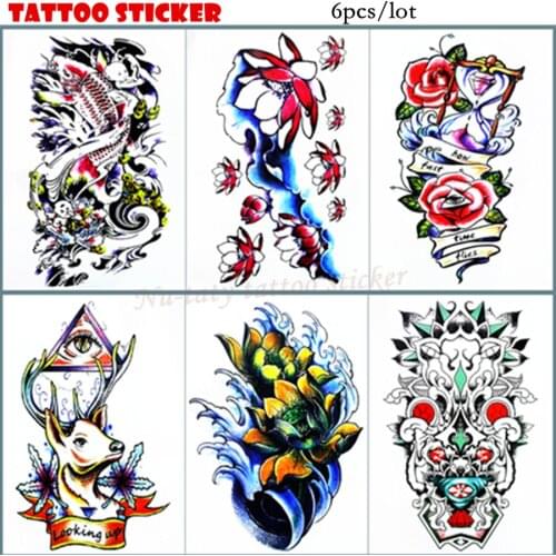 Nu-TATY elk Temporary Tattoo Body Art Flash Tattoo Stickers 21*15cm Waterproof Tatoo Home Decor