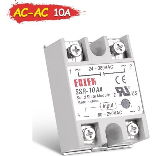SINOTIMER Single Phase Solid State Relay AC-AC 10A SSR-10AA 80-250VAC TO 24-380VAC SSR