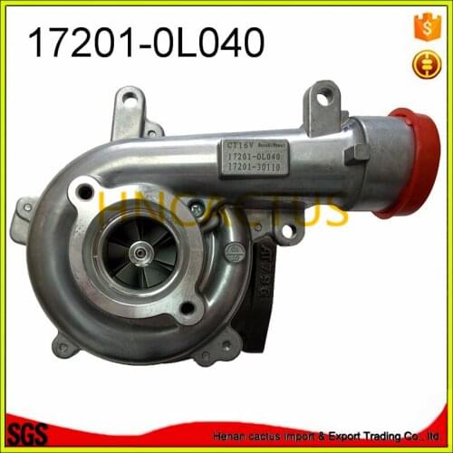 Wholesale auto part CT16V Turbo 17201-0L040 17201-30110 Turbocharger HILUX SW4 / Landcruiser VIGO3000 1KD 1KDFTV 3.0L