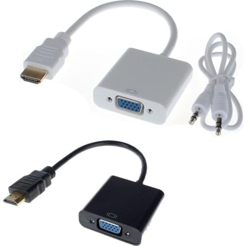 HDMI to VGA 3.5mm plug Audio Cable Adapter Converter Male to Female HDMI VGA Video adaptor HDTV CRT Monitor TV