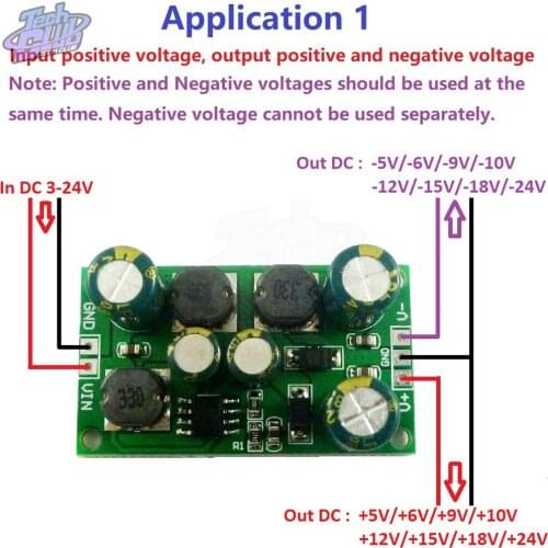 8W Boost-Buck Dual +- Voltage Board 3-24V to 5V 6V 9V 10V 12V 15V 18V 24V Inverter & Converter for ADC DAC LCD op-amp Speaker