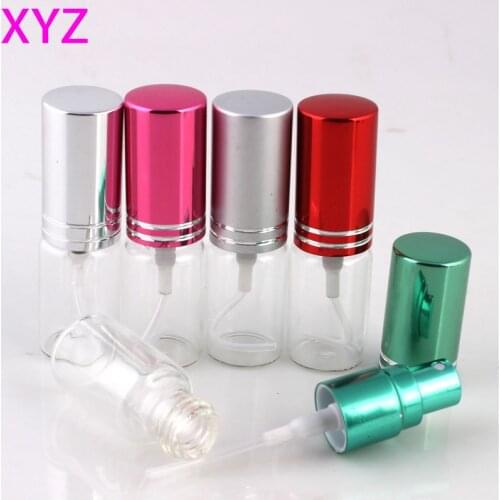 XYZ 9 Colors 5ML 10ML Mini Portable Colorful Glass Perfume Bottle With Aluminum Atomizer Empty Cosmetic Containers For Travel