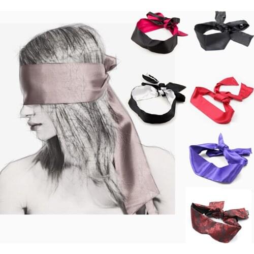 Role Play Sex Blindfold Toys of Silk Satin Tie Eye Mask for Women Men Bdsm Handcuffs Wrist Bondage Adult Games Party Nightlife