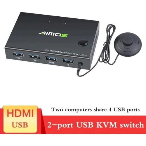 Printer Plug And Paly 2020 Out 4K USB HDMI KVM Switch Box Video Display USB Switch Splitter For 2 PC Sharing Keyboard Mouse