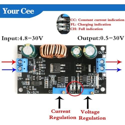 Adjustable Step Up Step Down Module CC CV Power Supply Module DC DC Solar Charger Charging Controller 4.8 to 30V