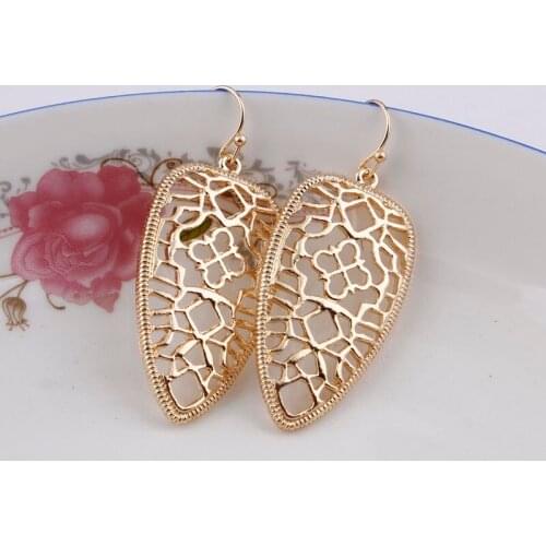 ZWPON 2020 New Gold Filigree Arrow Drop Earrings for Women Fashion Designer Jeweley Statement Cutout Spike Earrings