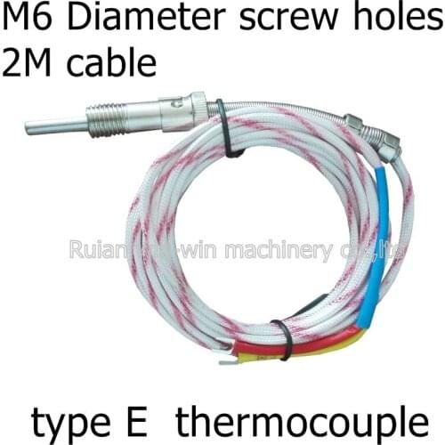 Type E diameter M6 2M thermocouple temperature head probe sensor connector wire