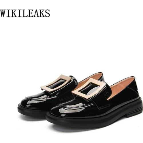 Patent Leather Oxford Lolita Shoes for Women Platform Shoes Loafers Women Korean Fashion Slip on Harajuku Shoes for Women Scarpe