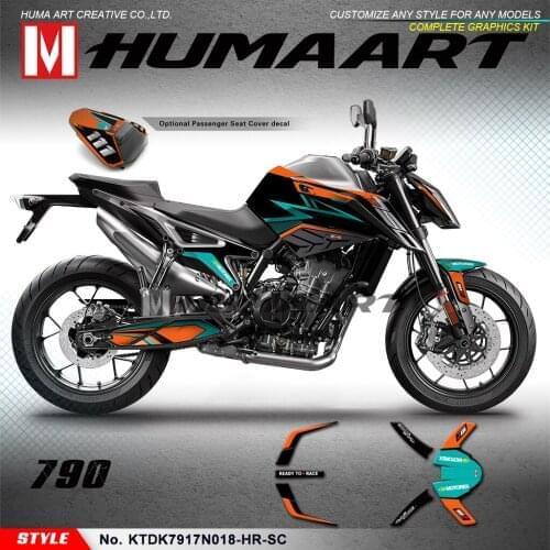 HUMAART Motorcycle Graphics Vinyl Decals Sticker Kit for 890 R 2020 2021 with Seat Cowl Decal, Green