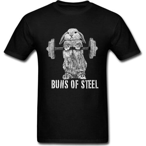 Buns of Steel Weight Otter Funny Tshirt Black Weightlifting Animal New Pure Cotton Tops T Shirt Cotton Fitness Bodybuilding