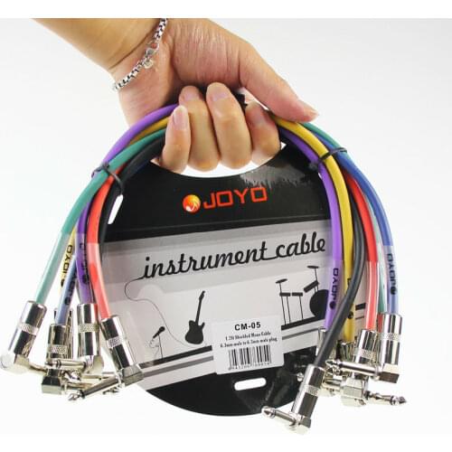 1pc JOYO CM-05 6.3 mm Male to 6.3 mm Male Plug Shielded Mono Cable, 1.2ft Length