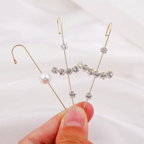 1Pc Ear Needle Wrap Crawler Hook Earrings for Women Surround Auricle Diagonal Stud Climber Crystal Zircon Piercing Cuff Earrings