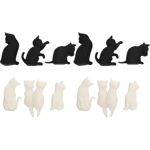 12pcs Silicone Cat Shaped Wine Glass Marker Glass Recognizer Cup Distinguisher for Home Party Kchen Bar Tool (Mixed Color)