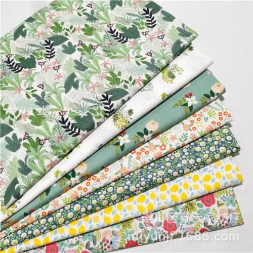 160x50cm Green Floral Cactus Twill Cotton Handmade Sewing Fabric Garment Material Photo Props Cloth