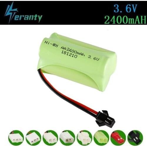 2400mah 3.6v Rechargeable Battery For Rc toys Cars Tanks Trains RC Robots Guns RC Boats AA 3.6v 700mah NiMH Battery Pack SM Plug