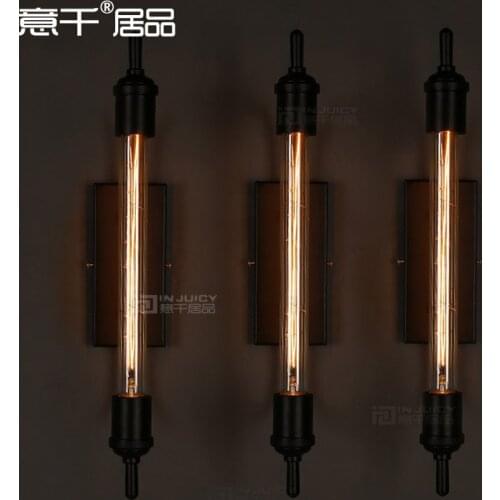American Iron Retro Edison Vintage Industrial Wall Lamp Loft Balcony Light Bar Cafe Club Steam Tube With T300 Tube Bulb E27