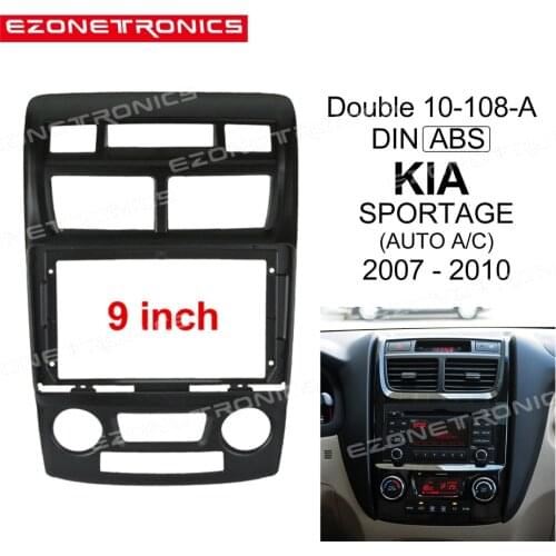 1/2Din Car DVD Frame Audio Fitting Adaptor Dash Trim Kits Facia Panel 9inch For Kia SPORTAGE 2007-2010 Double Din Radio Player